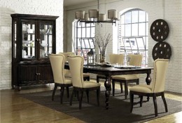 5 Piece Dining Set - Contemporary Tessy Dark Oak