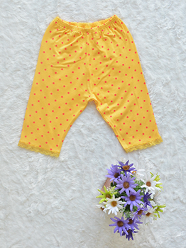 Quần Legging Bé Gái Cotton Chấm Bi Vàng