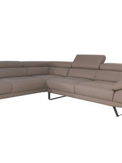 Sofa da Malaysia góc trái , màu xám