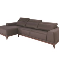Sofa da Malaysia góc trái , màu socola 