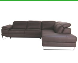 Sofa da Malaysia góc phải, màu socola