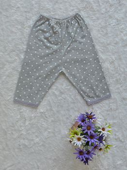 Quần Legging Bé Gái Cotton Chấm Bi Xám