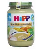Dinh dưỡng đóng lọ Súp thịt gà, rau tổng hợp Hipp, 6 tháng, 190g