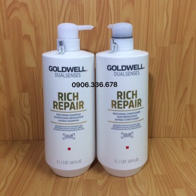GỘI XẢ GOLDWELL RICH REPAIR PHỤC HỒI 1000ML
