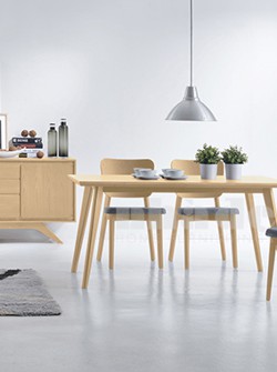 Bộ bàn ăn gỗ Bruno (1 bàn + 6 ghế)