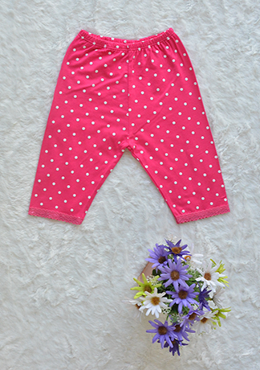Quần Legging Bé Gái Cotton Chấm Bi Hồng