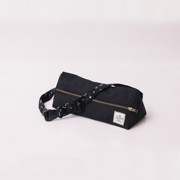 Jin Messenger in Black and Patterned Strap