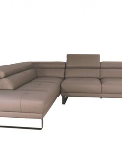 Sofa da Malaysia góc trái , màu xám