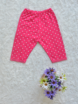 Quần Legging Bé Gái Cotton Chấm Bi Hồng