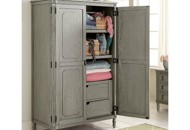 Antique Grey Classic Traditional Armoire - Aviana