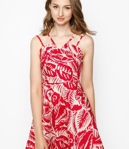 Đầm Dây Họa Tiết Đỏ