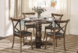 5 Piece Dining Set - Transitional Braxton Chestnut