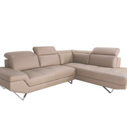 Sofa da Malaysia góc phải, màu xám đậm 