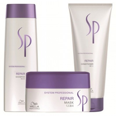 GỘI XẢ HẤP PHỤC HỒI TÓC HƯ TỔN WELLA SP REPAIR 250ML 