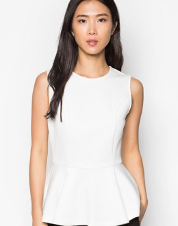 Áo Kiểu Peplum Trắng