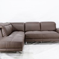 Sofa da Malaysia góc trái, màu nâu