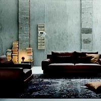 Sofa da Italia 1+1+3, màu socola