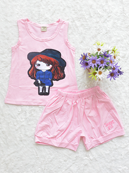 Đồ Bộ Bé Gái Hè In Búp Bê Hồng Phấn Nhí 