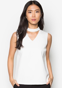 Áo Kiểu Cổ Cao Cut Out