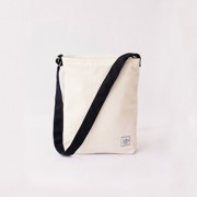 Naa Messenger Bag in White and Black Strap