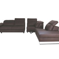 Sofa da Malaysia góc phải, màu socola