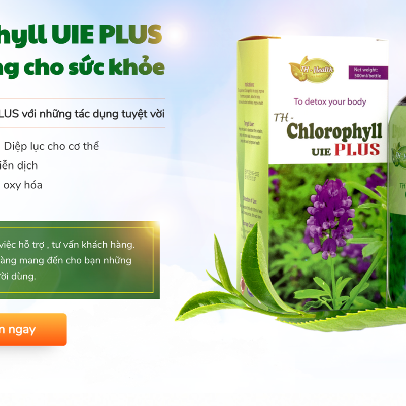 Thực phẩm bảo vệ sức khỏe, thải độc, giảm cân, giảm mỡ nội tạng TH- Chlorophyll UIE PLUS