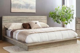 White-Washed Modern Rustic Queen Bed - Renewal