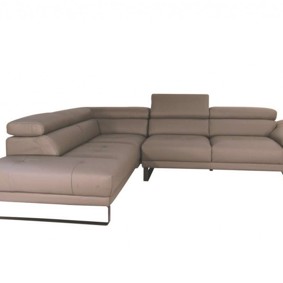 Sofa da Malaysia góc trái , màu xám