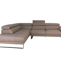 Sofa da Malaysia góc trái , màu xám