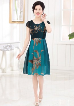 LD658 Đầm voan hoạ tiết