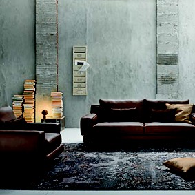 Sofa da Italia 1+1+3, màu socola