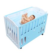 Cũi Le Lumber Folding Crib BC11 - Màu Trắng Xanh