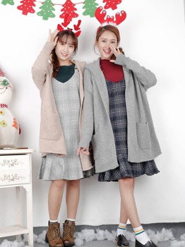 áo khoác len có mũ, 2 túi ( be,xám,nâu)