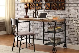 Wood & Metal Casual Industrial Desk - Alexander