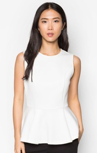 Áo Kiểu Peplum Trắng