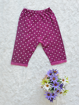 Quần Legging Bé Gái Cotton Chấm Bi Tím