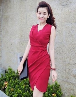 Đầm Body Cổ Tim Nhún Eo