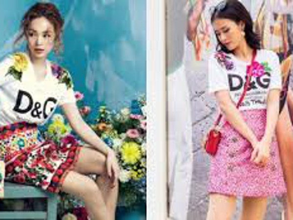 Váy hoạ tiết hoa hoè