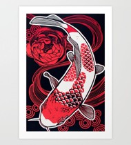 Cá Chép và Mẫu Đơn