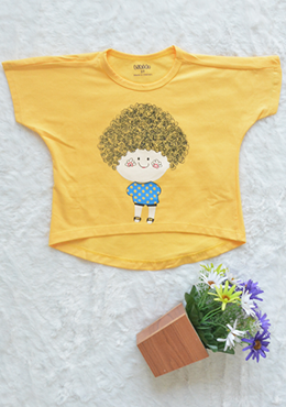 Áo Cotton Bé Gái Búp Bê Vàng