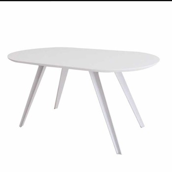 Bàn ăn chân kim loại, mặt gỗ