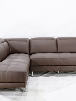 Sofa da Malaysia góc trái, màu nâu