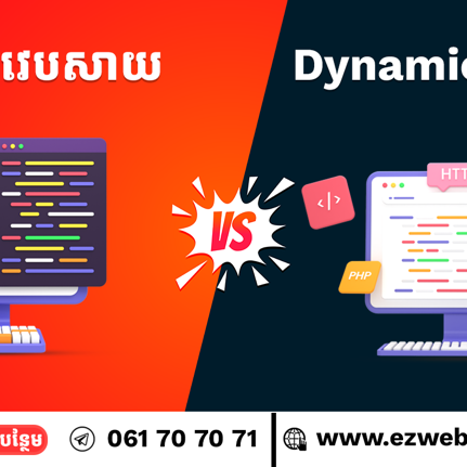 ភាពខុសគ្នារវាង​ Dynamic​ និង Static វេបសាយ