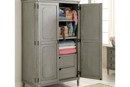 Antique Grey Classic Traditional Armoire - Aviana
