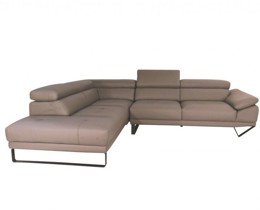 Sofa da Malaysia góc trái , màu xám