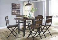 6 Piece Dining Set - Reclaimed Wood and Metal Contemporary Counter Height