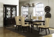 5 Piece Dining Set - Contemporary Tessy Dark Oak