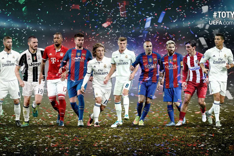 UEFA បាន​ប្រកាស​ជា​ផ្លូវការ​នូវ​ក្រុម​ល្អ​បំផុត​ប្រចាំ​ឆ្នាំ ២០១៦