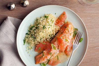 Roasted Salmon With Shallot Grapefruit Sauce