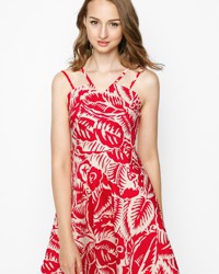 Đầm Dây Họa Tiết Đỏ